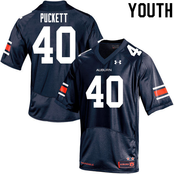 Youth #40 Jacoby Puckett Auburn Tigers College Football Jerseys Sale-Navy